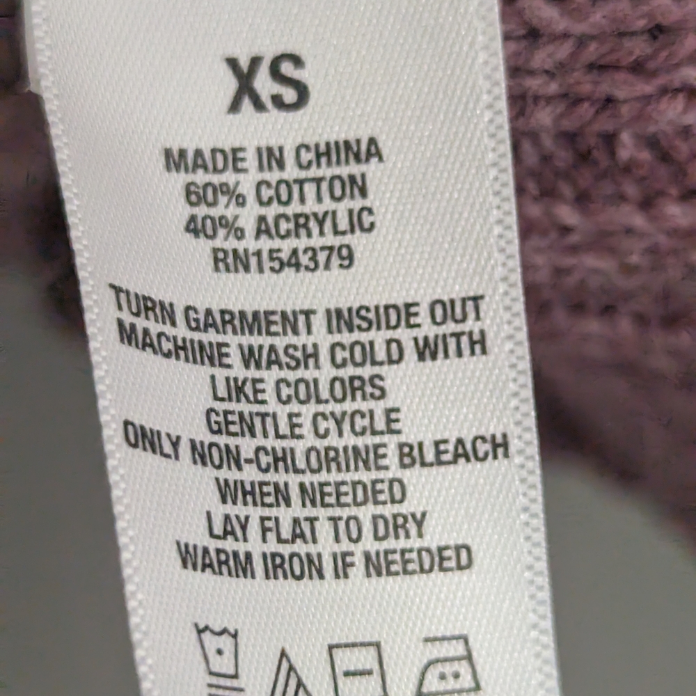 Aeropostale XS Striped Ribbed Sweater - Cream and Burgundy Fall Winter Teen EUC - Picture 5 of 7